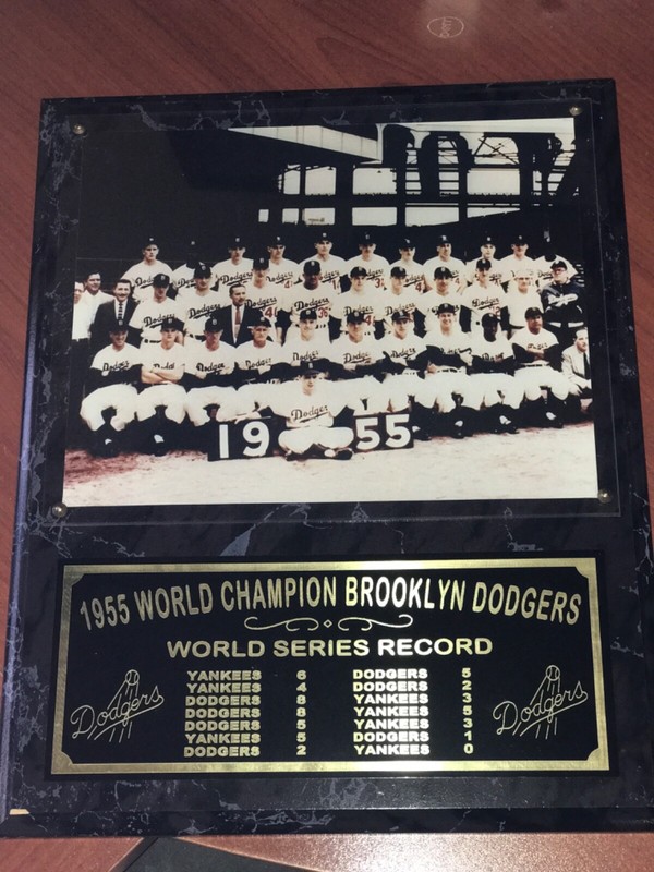 1955 World Champion Brooklyn Dodgers Plaque