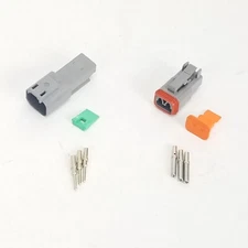 2 Pin Deutsch DT Male/Female Connector Kit - Solid Contacts - WARR Performance