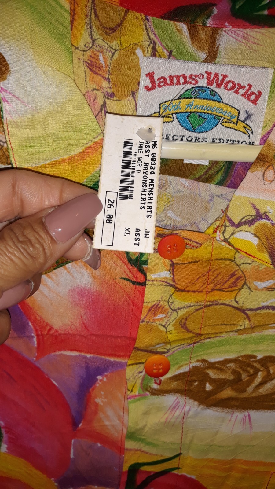 Jams World Mens Shirt 30th Anniversary Edition Vintage Tropical Bright