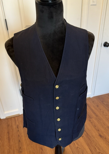 Cappotto e gilet vintage 1952 Frisco linee ferroviarie conduttore treno con insegne - Foto 13 di 24