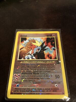 Reverse holo promo Entei #34 pokemon card 2001