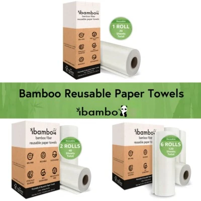Ibambo Reusable Bamboo Paper Towels - Ecofriendly, Washable, & Sustainable