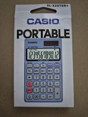 Casio SL-320TER+ Taschenrechner tragbar 12 Ziffern Euro Steuer Handheld GRATIS P+P