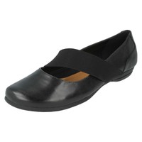 Clarks 'discovery Ritz' Ladies Black Coated Leather Casual Slip On Shoes D Fit Clarks 'discovery Ritz' Ladies Black Coated Leather Casual Slip On Shoes D Fit