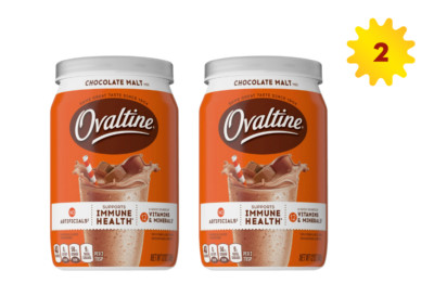 Ovaltine Chocolate Malt Powdered Drink Mix 12 oz x 2 jars