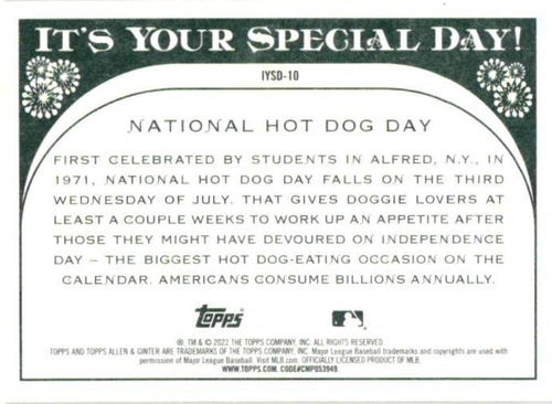2022 ALLEN & GINTER NATIONAL HOT DOG DAY #IYSD-10 - Picture 2 of 2