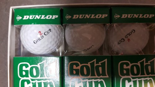Vintage Dunlop Gold Cup Golf Balls 9 Total 3 Sleeves Packed 3 Each Original Box - Picture 3 of 4
