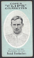 COPE - NOTED FOOTBALLERS (CLIPS 500) - #23 DAVIES, BLACKBURN ROVERS