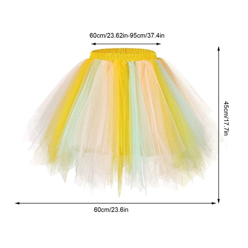 Women Tutu Skirt Muticolored Layered Tulle Skirts Petticoat Ballet Bubble Skirt - Picture 2 of 21