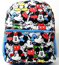 Disney Mickey Mouse School Backpack Large 16" Travel Bag All Over Art Print New