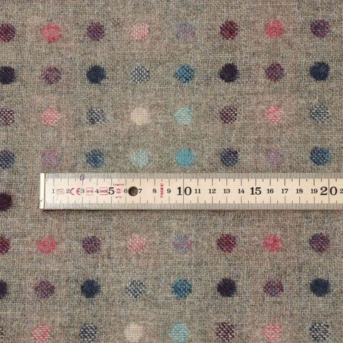Abraham Moon Multispot Fabric Fawn | 100% Wool Polka Dot Curtains Cushions Craft - Picture 4 of 7