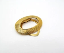 Vintage Lieba USA Oval Patterned Gold Tone Scarf or Blouse Clip