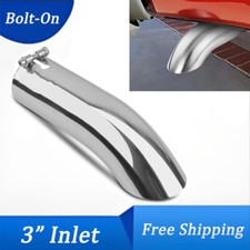 Exhaust Tip 3 Inlet 3 Outlet 12 Long Stainless Steel Turn Down Universal-fit