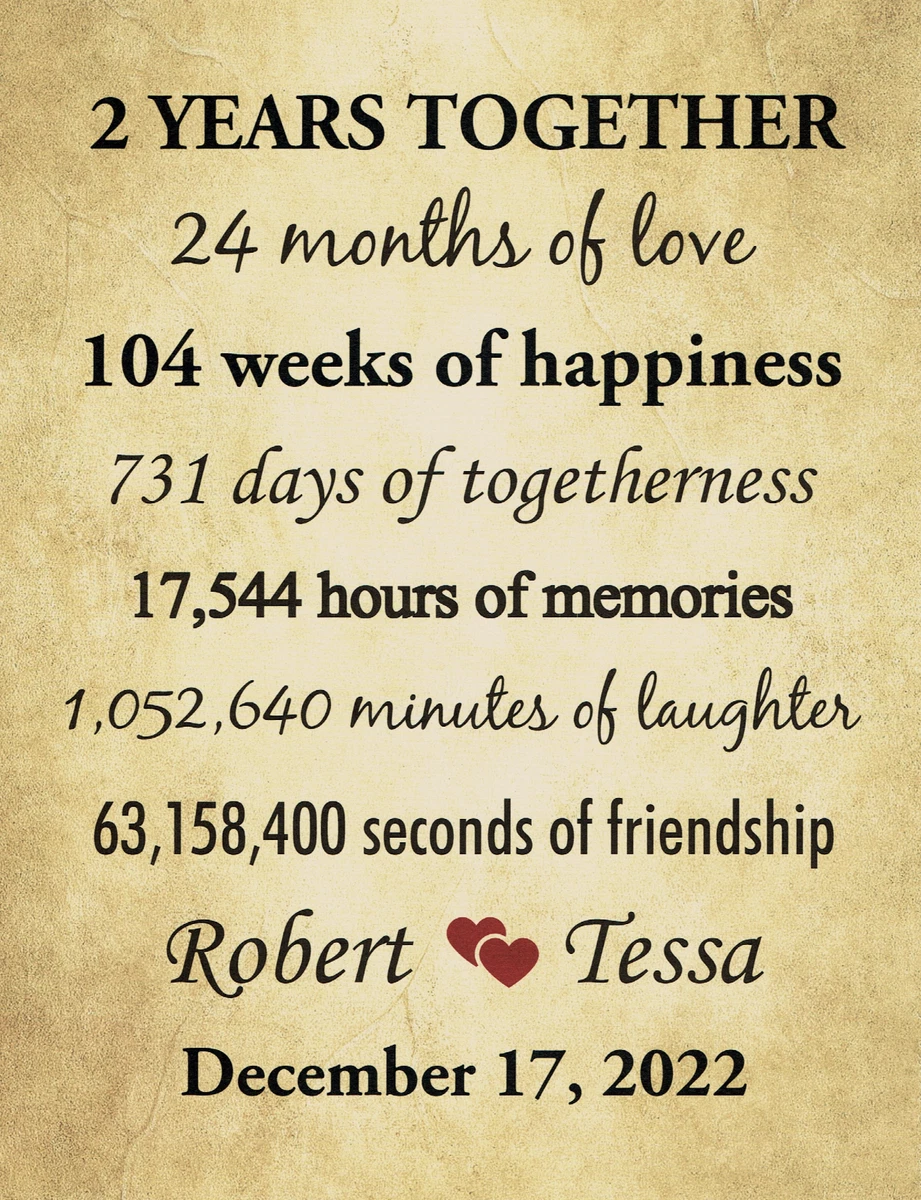 2 Year Anniversary Gift Boyfriend 2nd Anniversary 2 Years Together Girlfriend