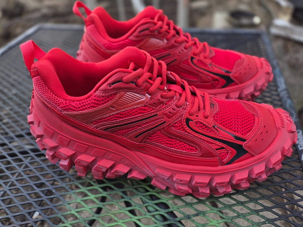 靴 BALENCIAGA defender 39 Balenciaga Bouncer Defender Chunky-Sole Low Top Pink Sneaker