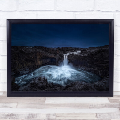 Island Wasserfall Blau Natur Landschaft Wandbild Kunstdruck