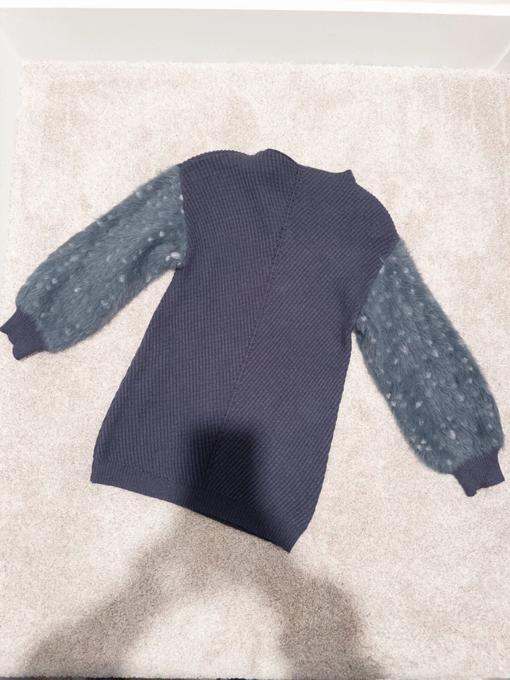 Suéter Mujer Pequeño Color Bloque Tejido Longitud Media Mystree Manga Larga Pullover Foto 2 de 4