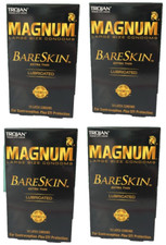 4x Trojan Magnum Large size BareSkin Lubricated Condoms 40 Total, Exp 2026