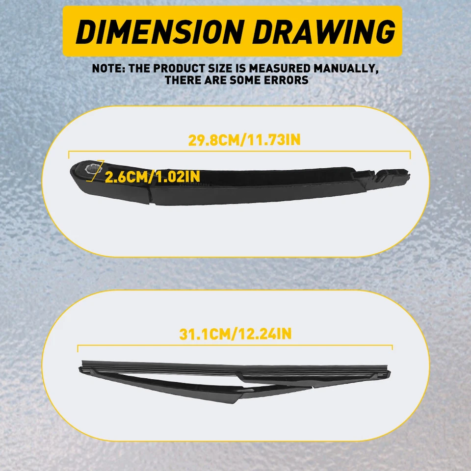 Fits Mercedes ML/GLE W166 GL-Class X166 Rear Windscreen Wiper Arm&Blade Set 30cm - Image 3 of 4