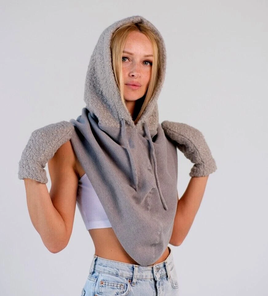 Fleece hooded best sale scarf