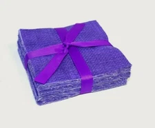 100 Piece Crosshatch Purple pre cut charm pack 5" squares 100% cotton fabric qui