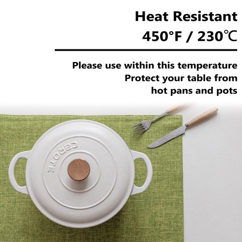 Green Placemats Set of 4 Washable Place Mats Spring Linen Placemats Heat Resi... - 第 5/7 張圖片