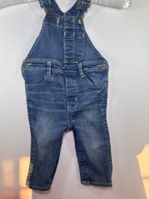 Baby Gap 1969 Denim Overalls 12-18 Months Blue Snap Leg Adjustable Straps