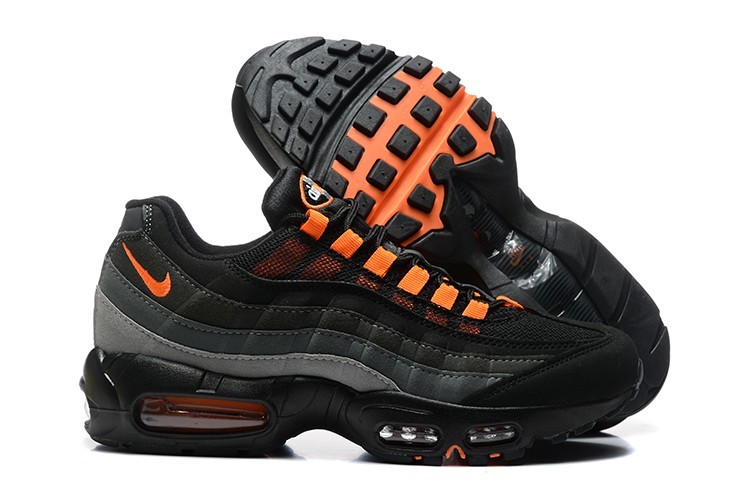 Nike Air Max 95 Men's Black Orange Retro Sneakers Vintage Style