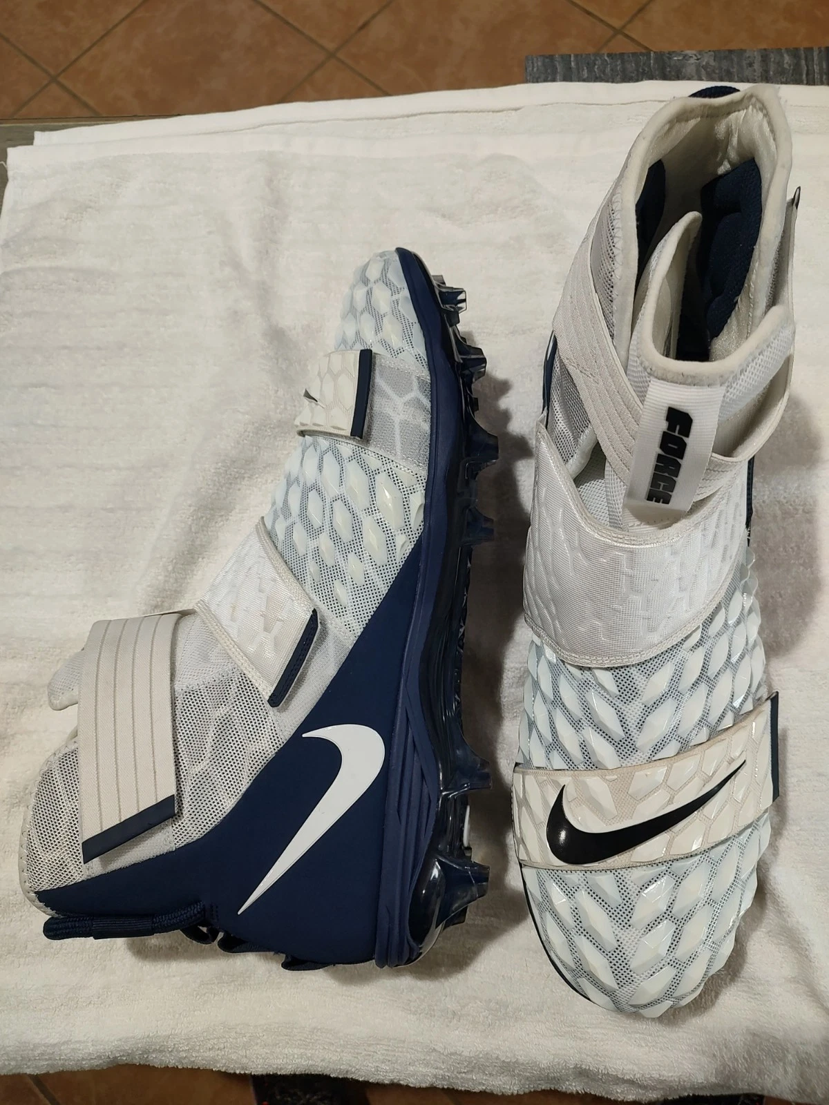 Nike Force Savage Elite 2 tacchetti calcio bianco blu navy BV3962 103 uomo TG 18