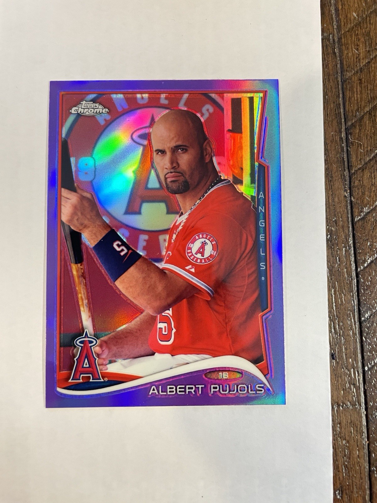 2014 Topps Chrome - Albert Pujols #130 Purple Refractor Angels Cardinals