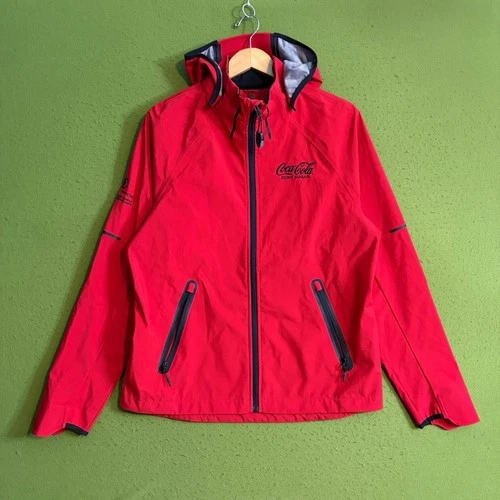 Trimark Coca-Cola Zero Sugar Red Softshell Hooded Jacket Mens Medium Full Zip video thumbnail