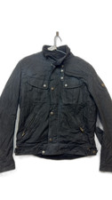 Matchless Black Waxed Cotton Motorcycle Biker Jacket size L Mens Riding 021877
