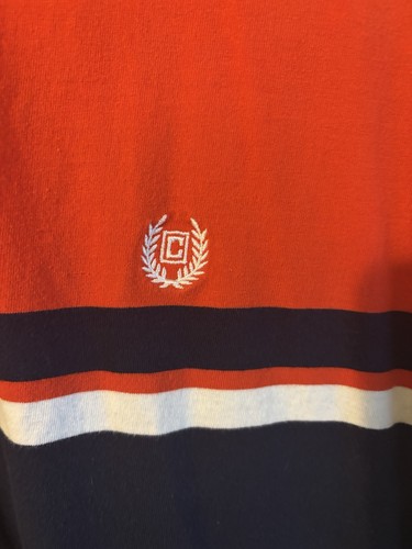Mens NWOT Chaps Orange/Navy/White Colorblock Polo Shirt/Embroidered Crest Sz XL - Picture 4 of 7