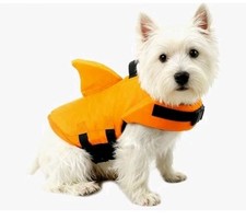 Shark Fin Pet Life Vest Orange Size Small