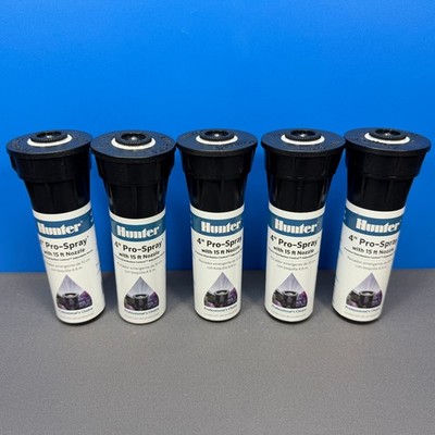 LOT OF 5 HUNTER SPRINKLER HEAD HEADS 4'' PRO SPRAY PRO-SPRAY 15 FT NOZZLE RT-070