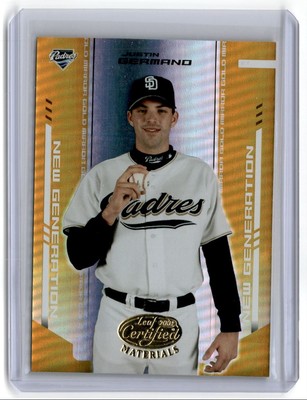 2004 Leaf Certified Materials Mirror Gold Justin Germano 06/25 San Diego Padres