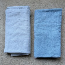 Lot of 2 American Airlines Blue & Gray Herringbone Inflight Blankets - EUC