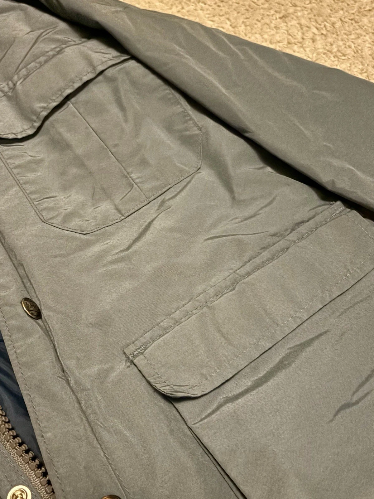 Vintage LL Bean Jacket Mens S Blue Baxter State Parka Hooded Made In USA - product detail image 3