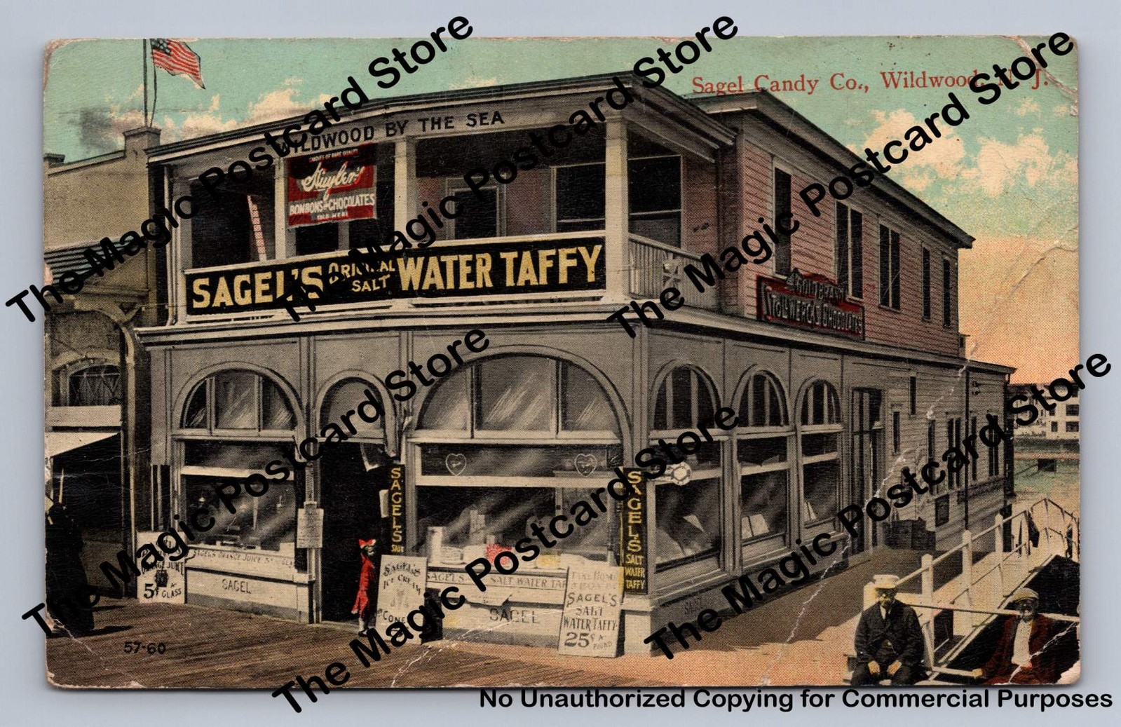 Sagel Candy Co. Salt Water Taffy WILDWOOD New Jersey Shore Boardwalk Advertising
