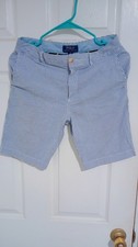 Polo Ralph Lauren Boys Seersucker Striped Chino Shorts Blue White Size 14