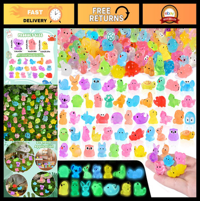 184PCS Glow in the Dark Mini Resin Animal Figures - Tiny Toys for Party Favors &