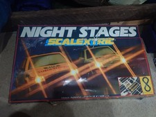 SCALEXTRIC CLASSIC NIGHT STAGES SET +EXTRA TRACK AND GRANDSTAND 