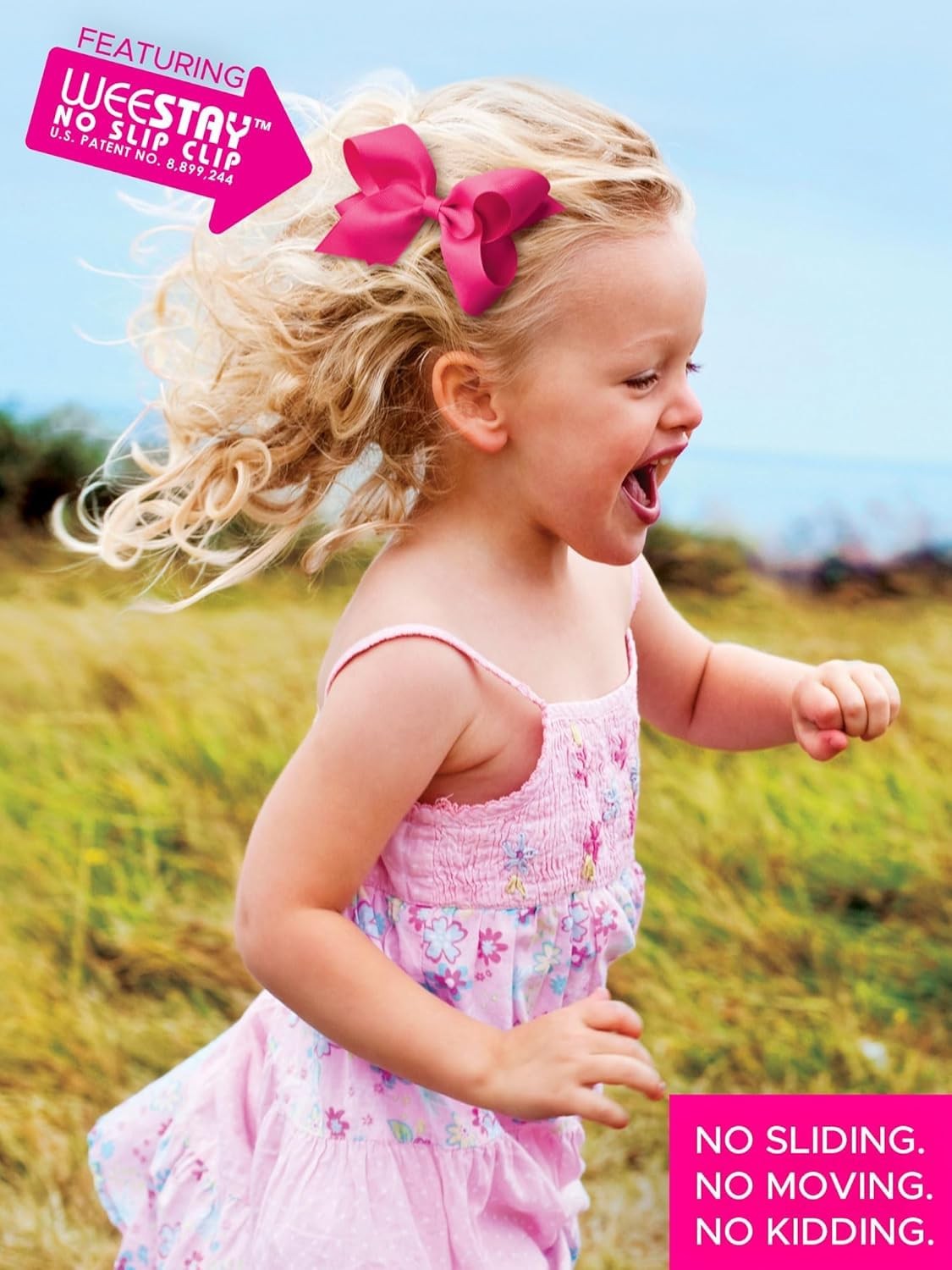 Girls Satin Bowtie with Twisted Wrap and Whimsy Tails on a WeeStay Hair Clip,...