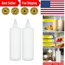 16 oz Squeeze Bottles for Ketchup, Mustard  Crafts - Dishwasher Safe, 2 Pack