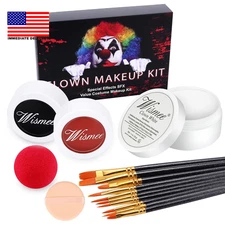 Clown White Black Red Face Body Paint，Clown Makeup Kit，Joker Zombie Vampire Skel