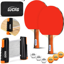 Portable Ping Pong Paddles Set of 2 with Table Tennis Net and Balls | 2Player P