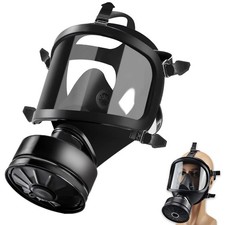 Full Face Gas Mask Respirator w/ 40mm Activated Carbon Filter Anti Fog Reusable