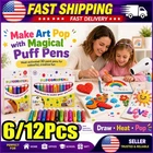 Popcorn Pens Puffy Popcorn Pens 3D Relief Art DIY Bubble Popcorn Drawing Pens US