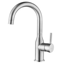 Bar Sink Faucet 1 Hole Brushed Nickel 360-Degree Swivel - Modern Kitchen Use