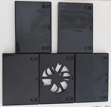Random Lot of 5 Empty / Clean DVD Cases - Black, Excellent Condition 